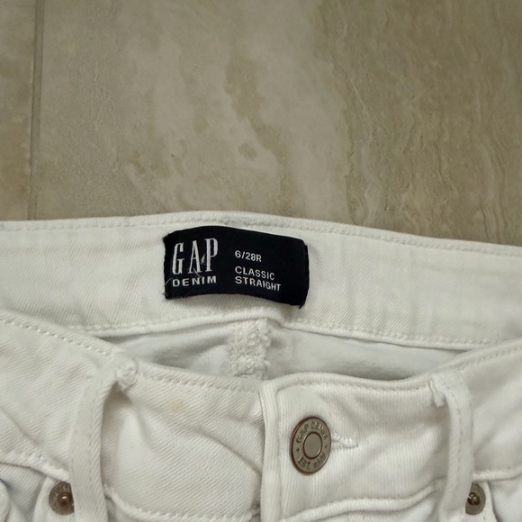 GAP Women's Straight Leg White Jeans 6/28 R - Picture 3 of 7